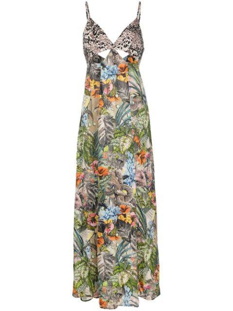 Lia tropical-print cut-out dress by ANJUNA
