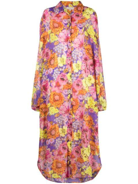 floral-print shirt dress by ANJUNA