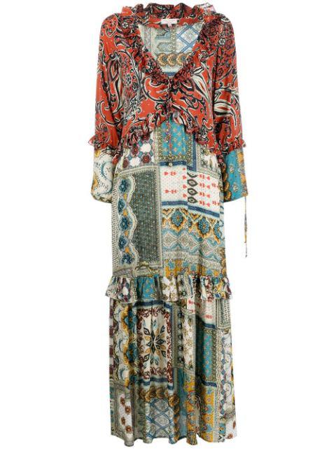 patchwork frilled neck dress by ANJUNA