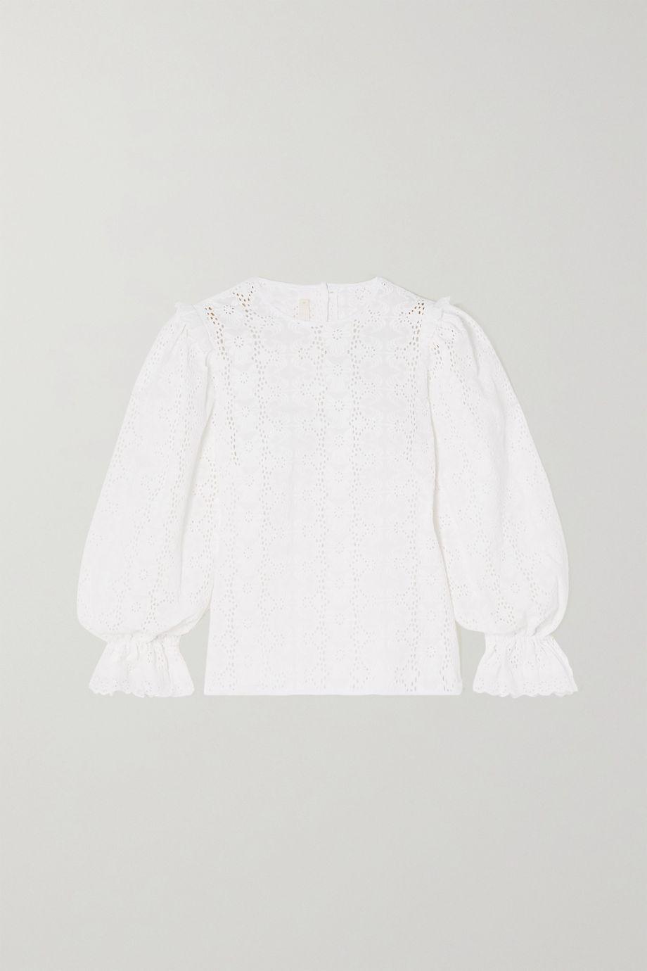 Bree broderie anglaise cotton blouse by ANNA MASON