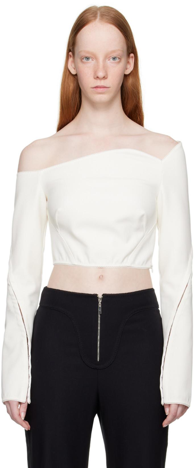 White Maelle Long Sleeve T-Shirt by ANNA OCTOBER