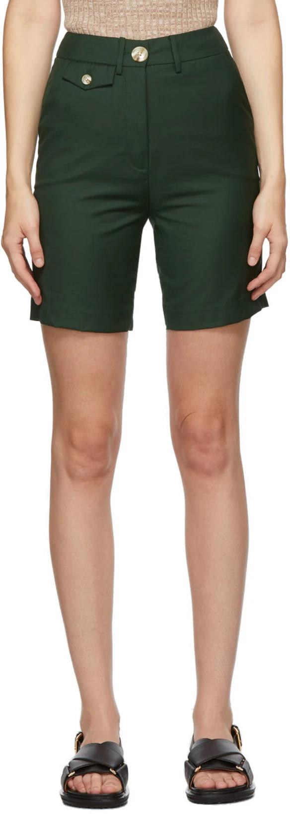 Victoria Beckham Wool Tailored Knee-length Cargo Shorts in Green Womens Clothing Shorts Cargo shorts 