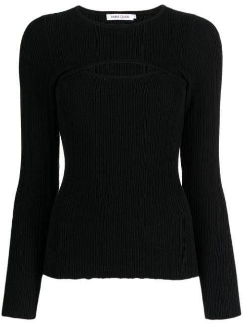 ribbed-knit long-sleeved top by ANNA QUAN