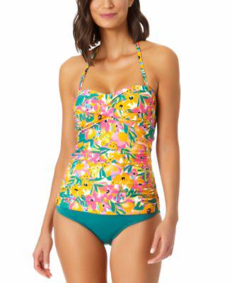 Women's Sunshine Floral Printed Shirred Tankini & High-Waist Bottoms by ANNE COLE