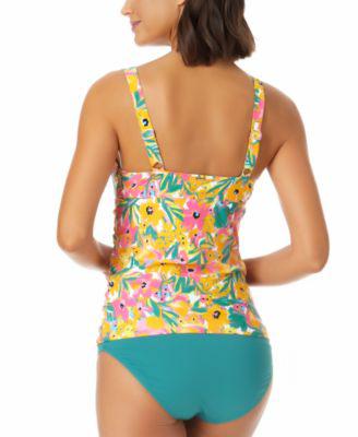 Women's Sunshine Floral Printed Underwire Tankini Top & High-Waisted Bottoms by ANNE COLE