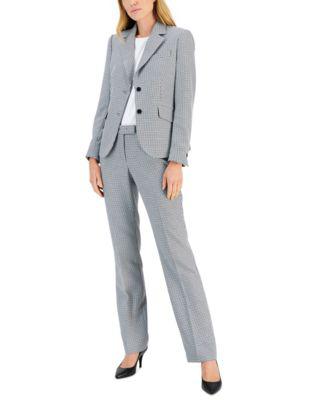 Women's Mini Houndstooth Two-Button Jacket & Flare-Leg Pants & Pencil Skirt by ANNE KLEIN