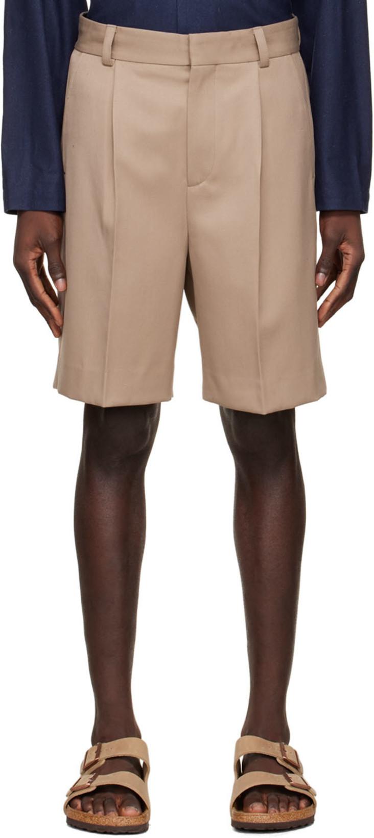 Brown Wool Shorts by ANOTHER ASPECT