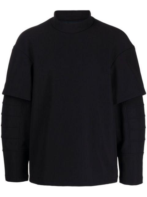 layered stand-up collar sweatshirt by ANREALAGE