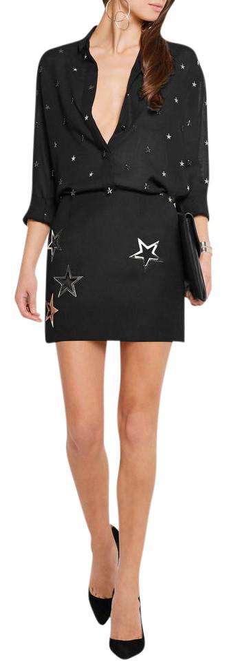 Anthony Vaccarello Black New - Star Cut-outs Outlined with Metal Eyelets - Sexy Pencil-shape Skirt by ANTHONY VACCARELLO