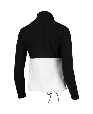 Women's Black, White LAFC Harbor Raglan Half-Zip Jacket by ANTIGUA