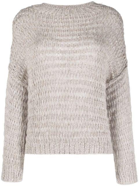 knitted crew-neck jumper by ANTONELLI