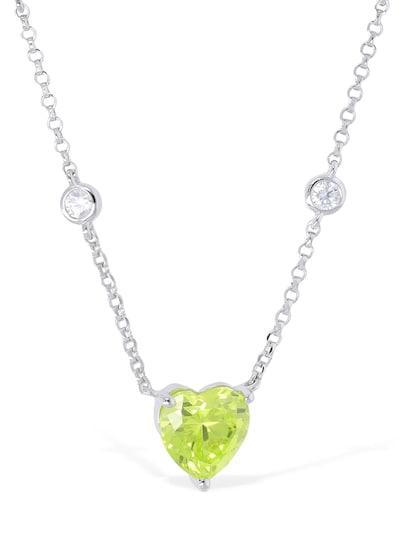 Green crystal heart adjustable necklace by APM MONACO