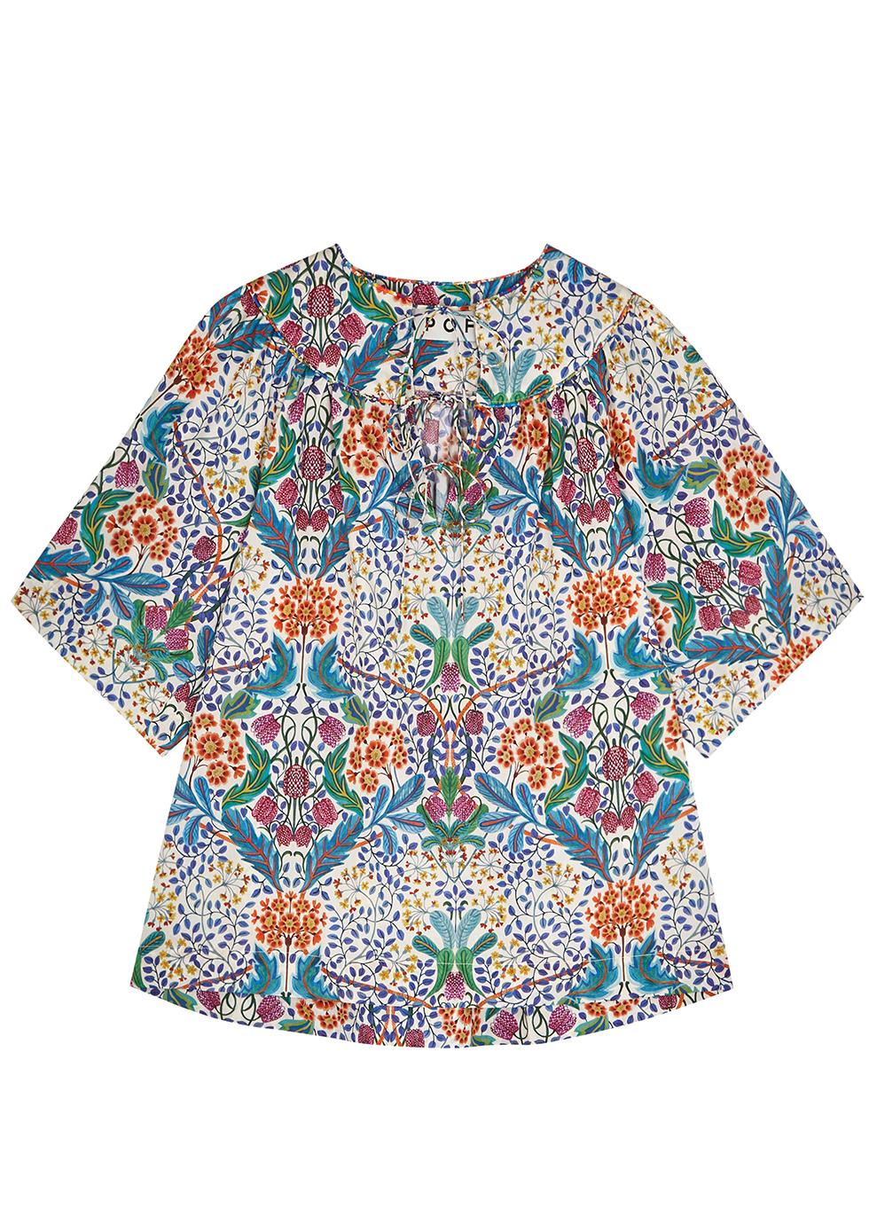 Alaia floral-print cotton blouse by APOF