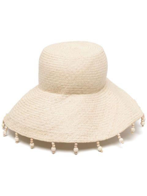 bead-embellished sun hat by ARANAZ
