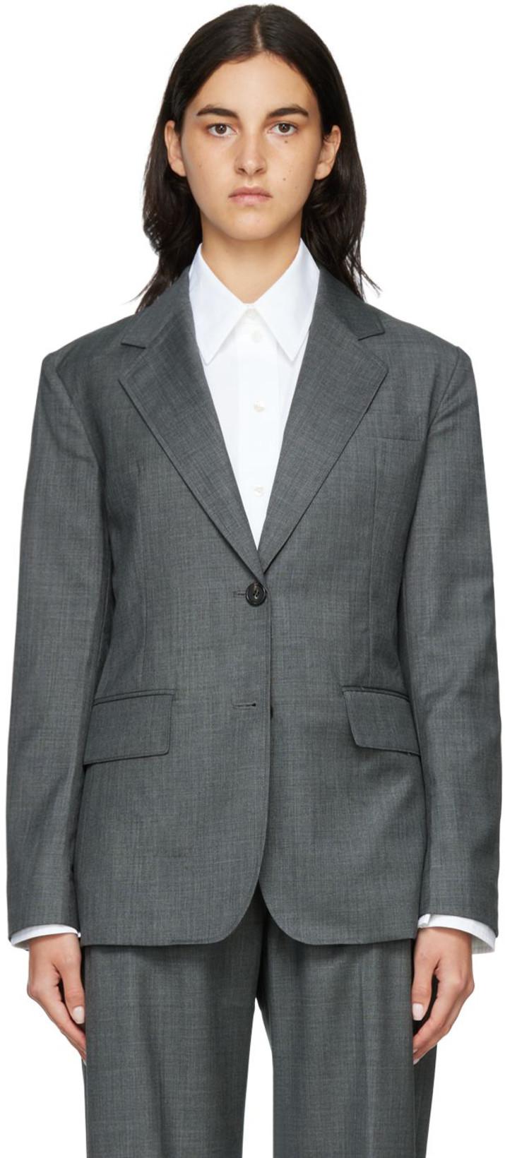 Gray Single-Breasted Blazer by ARCH THE