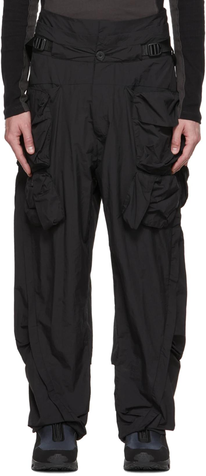 Black Extended Waistband Cargo Pants by ARCHIVAL REINVENT