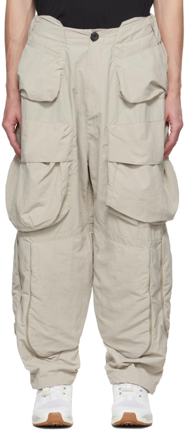 Gray Switchable Cover Cargo Pants by ARCHIVAL REINVENT