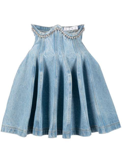 Godet crystal mini skirt by AREA