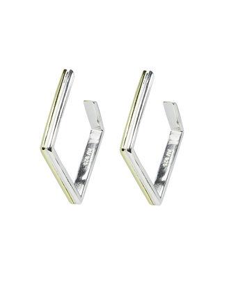 Diamond-Shaped Open Hoop Earrings by ARGENTO VIVO