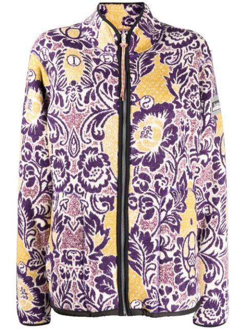 floral-pattern zip-up cardigan by ARIES