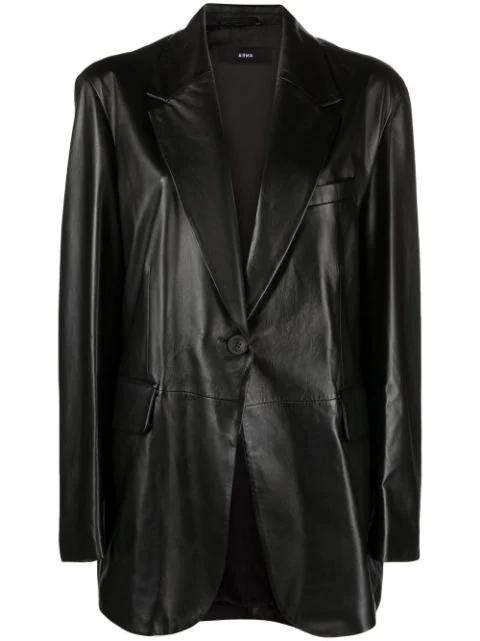 tailored leather blazer by ARMA