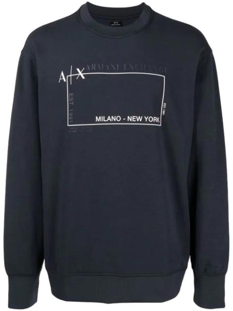 logo crew-neck sweatshirt by ARMANI EXCHANGE