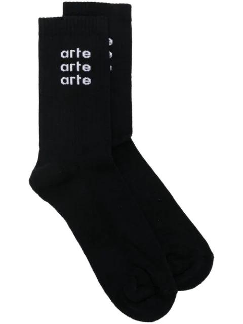 intarsia-knit logo socks by ARTE