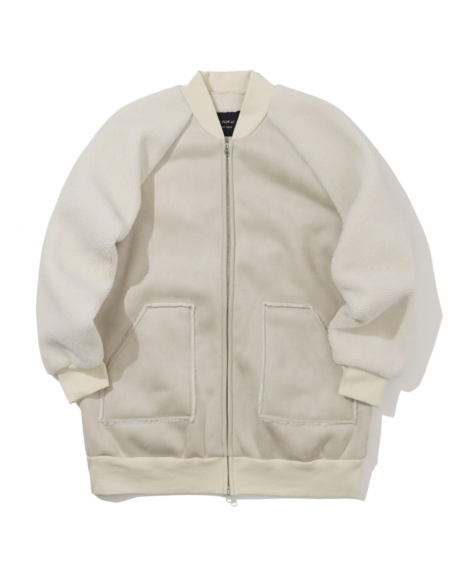 Fleece sleeve bomber jacket by AS KNOW AS