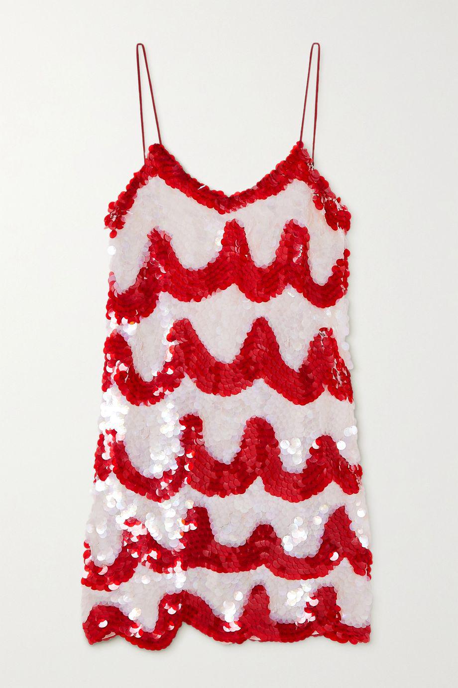 Scribble sequined georgette mini dress by ASHISH