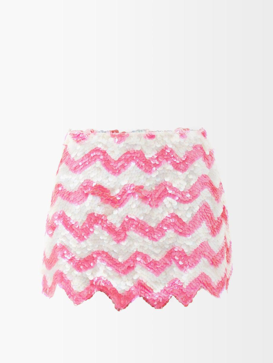 Zigzag-sequinned mini skirt by ASHISH