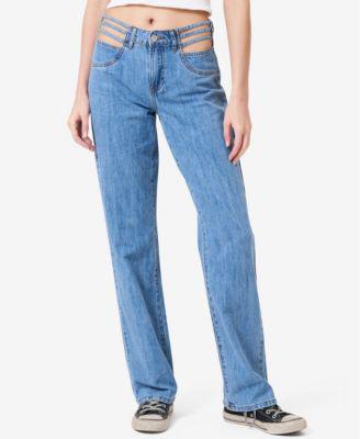Junior's Aryana Cut Out Straight Jeans by ASHLEY MASON