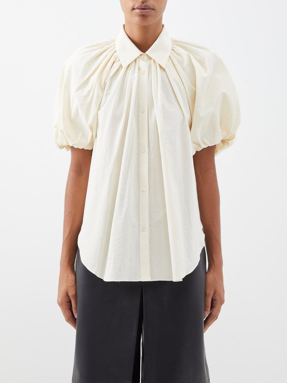 Charlie puff-sleeved cotton shirt by ASHLYN