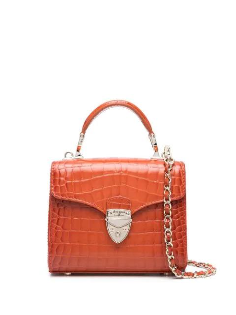 Mayfair crocodile-effect tote bag by ASPINAL OF LONDON