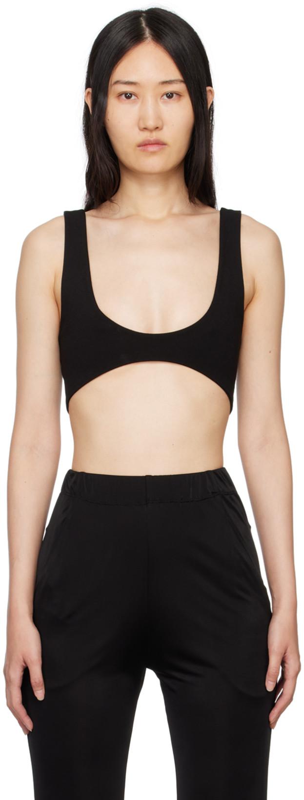 Black Cropped Tank Top by ATLEIN