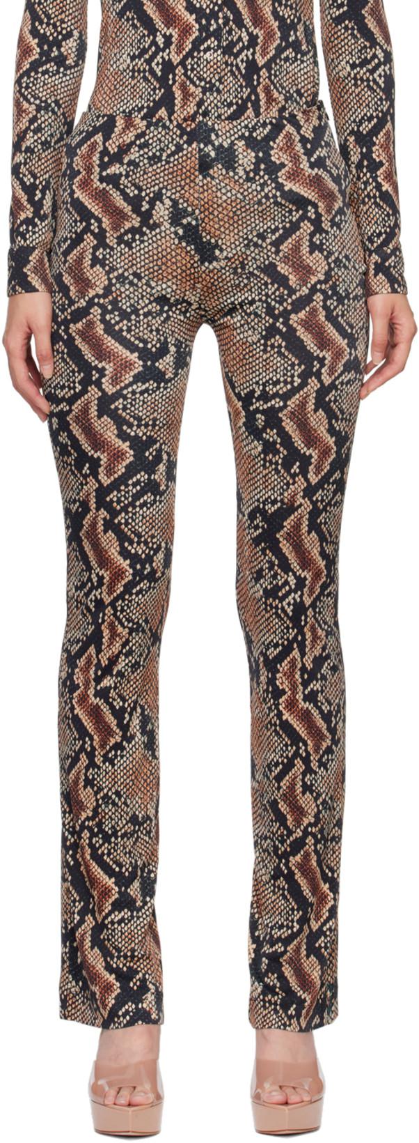 Black Snake Print Trousers by ATLEIN