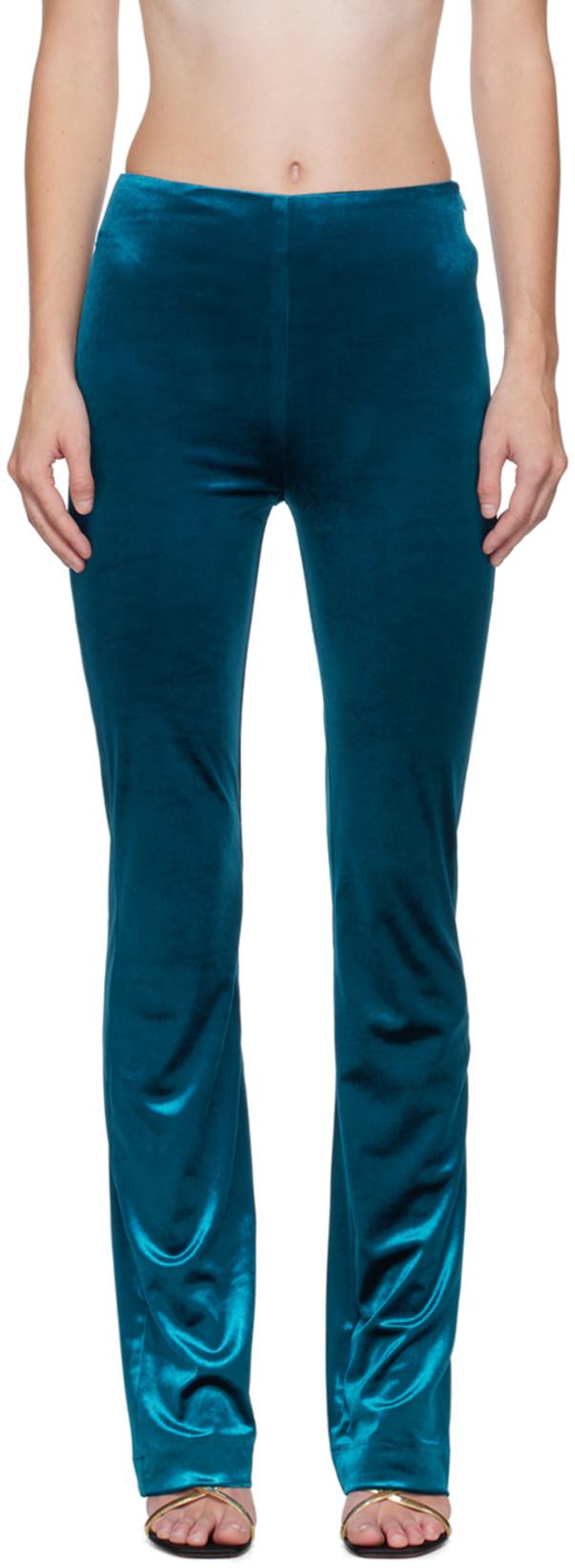 Blue Slim-Fit Trousers by ATLEIN