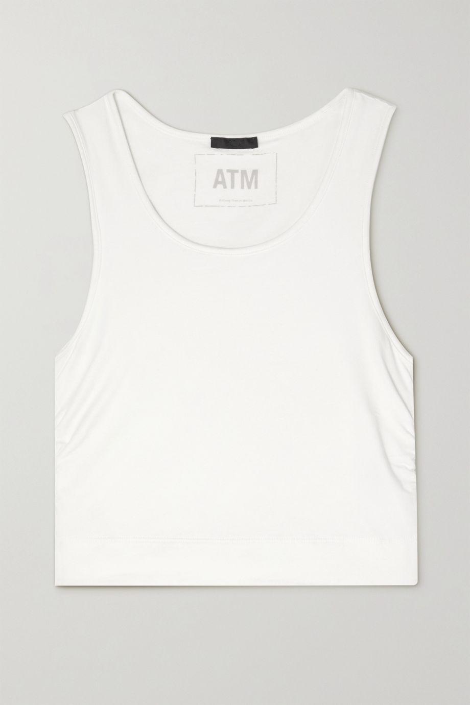 Ruched stretch-Pima cotton-jersey tank by ATM ANTHONY THOMAS MELILLO