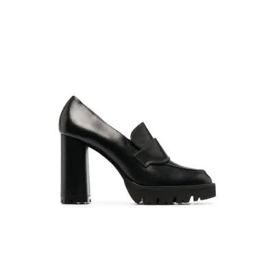 Black Cardona 110 Heeled Leather Loafers by ATP ATELIER
