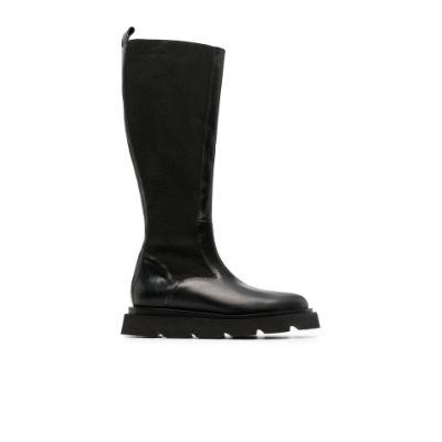 black Cometti knee-high leather boots by ATP ATELIER
