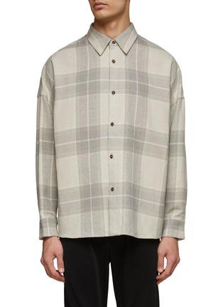 FLANNEL CHECK OVERSIZED LONG SLEEVE SHIRT by ATTACHMENT