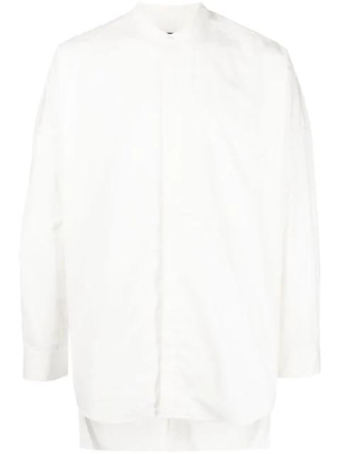 long-sleeve collarless shirt by ATTACHMENT