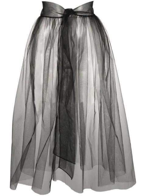 semi-sheer tulle midi skirt by ATU BODY COUTURE