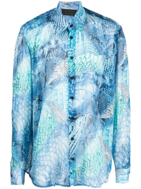 snakeskin-effect silk shirt by ATU BODY COUTURE