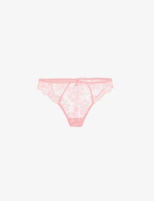 Danse des Sens bow-embellished stretch-lace tanga briefs by AUBADE