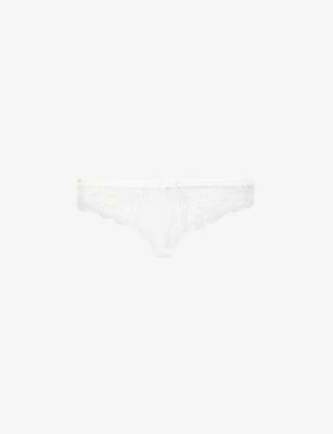 Fleur mid-rise stretch-lace tanga briefs by AUBADE
