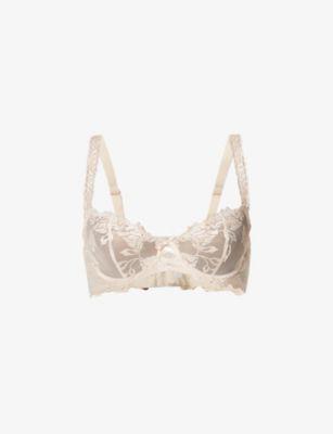 Softessence floral-embroidered stretch-mesh half-cup bra by AUBADE