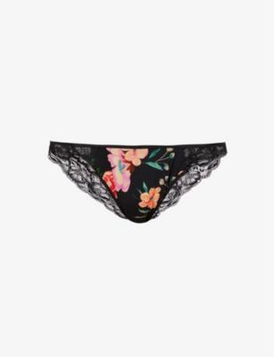 Sweet Folk lace-embroidered mid-rise stretch-woven Italian briefs by AUBADE
