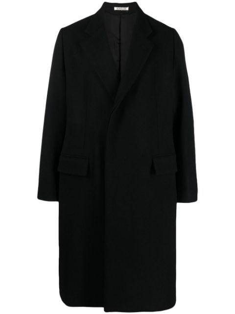 notched-collar woollen coat by AURALEE