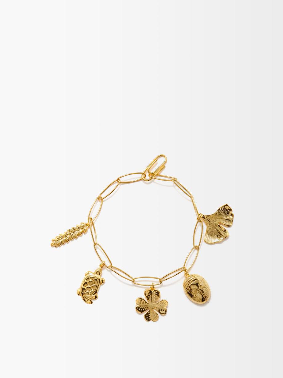 18kt gold-dipped charm bracelet by AURELIE BIDERMANN