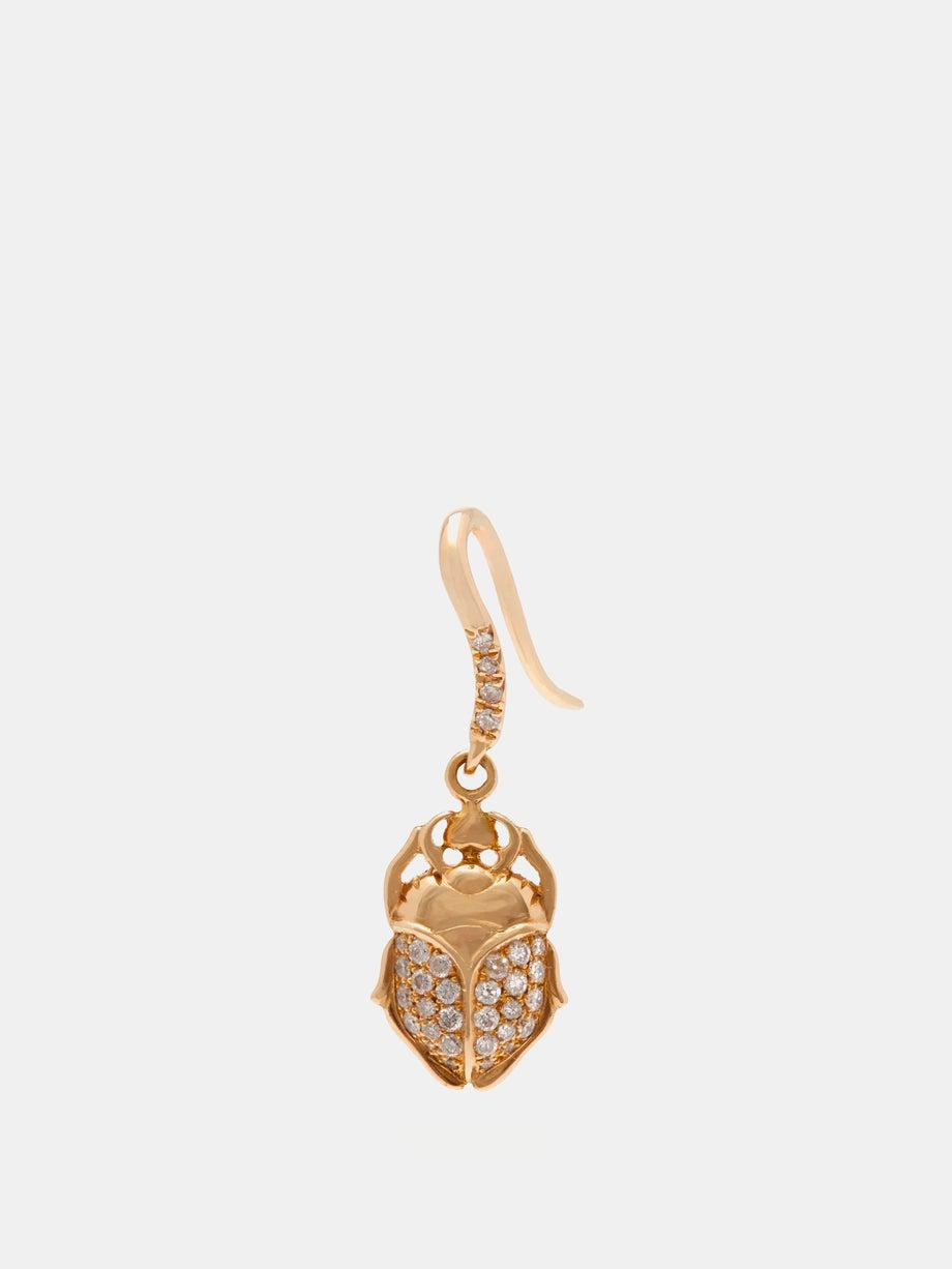 18kt gold and diamond scarab single earring by AURELIE BIDERMANN FINE JEWELLERY